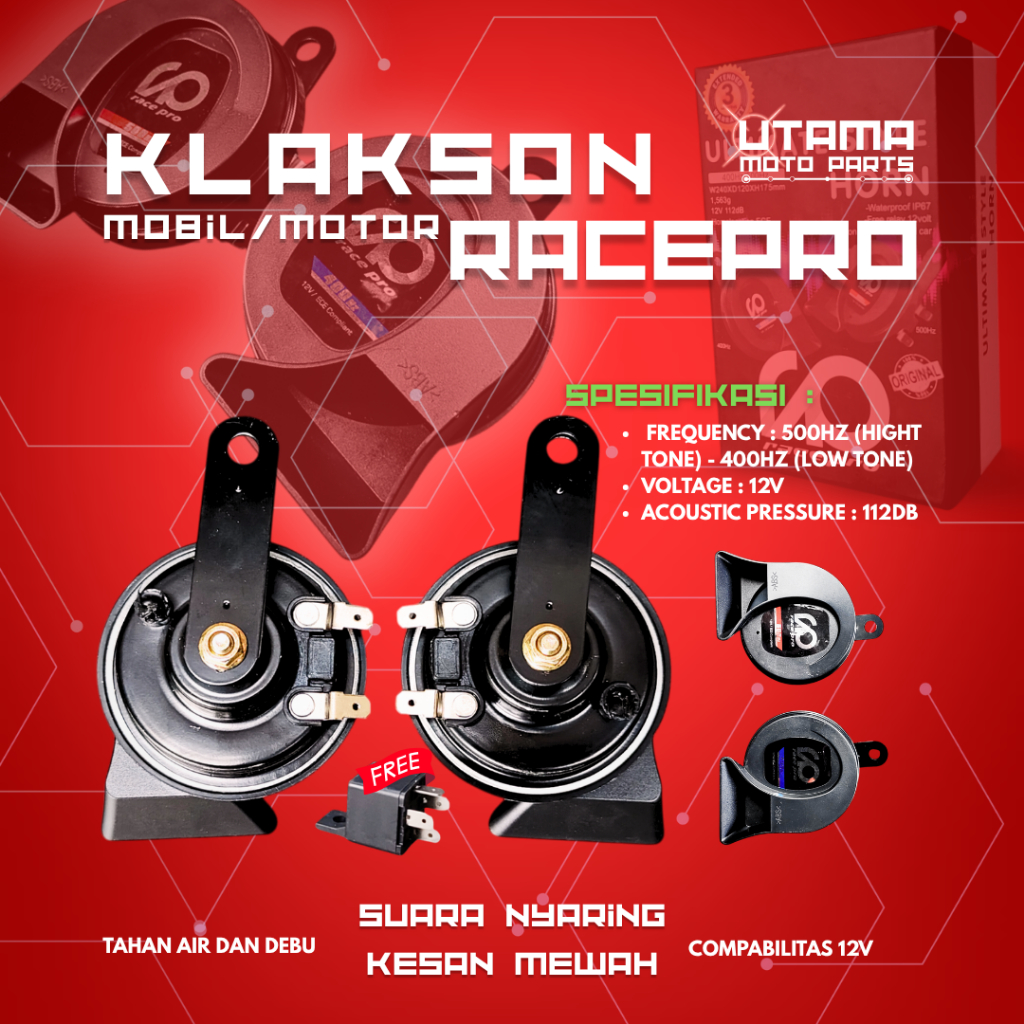 RACEPRO ULTIMATTE HORN 420/520 HZ รถรถจักรยานยนต์ HORN FREQUENCY RACEPRO ULTIMATE HORN
