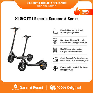 Xiaomi Electric Scooter 6 Series | Xiaomi Electric Scooter 6 Lite | Xiaomi Electric Scooter 6 | Desain Nyaman & Stabil di Setiap Perjalanan | Ban Besar hingga 12-inch Lebih Halus di Segala Medan | Scooter Listrik [Xiaomi Official Store]