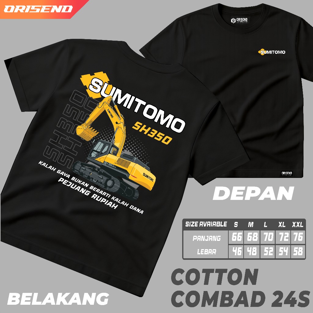 Orisend Heavy Equipment Operator เสื้อยืด Excavator Design sumitomo SH350 Cool ล่าสุดผ้าฝ้าย Combed 24s Premium
