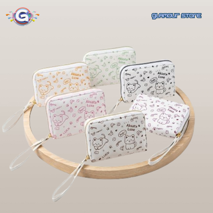 Aksata Luxe Wallet Meow Luck Motif - กระเป๋าสตางค์ผู้หญิงนําเข้า Mall Quality Aksata Luxe Wallet 6 ส