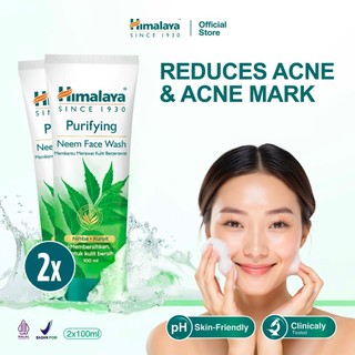 ( PAKET HEMAT ISI 2 ) Himalaya Purifying Neem Face Wash 2 x 100ml - Sabun Cuci Muka Untuk Jerawat Acne Skincare