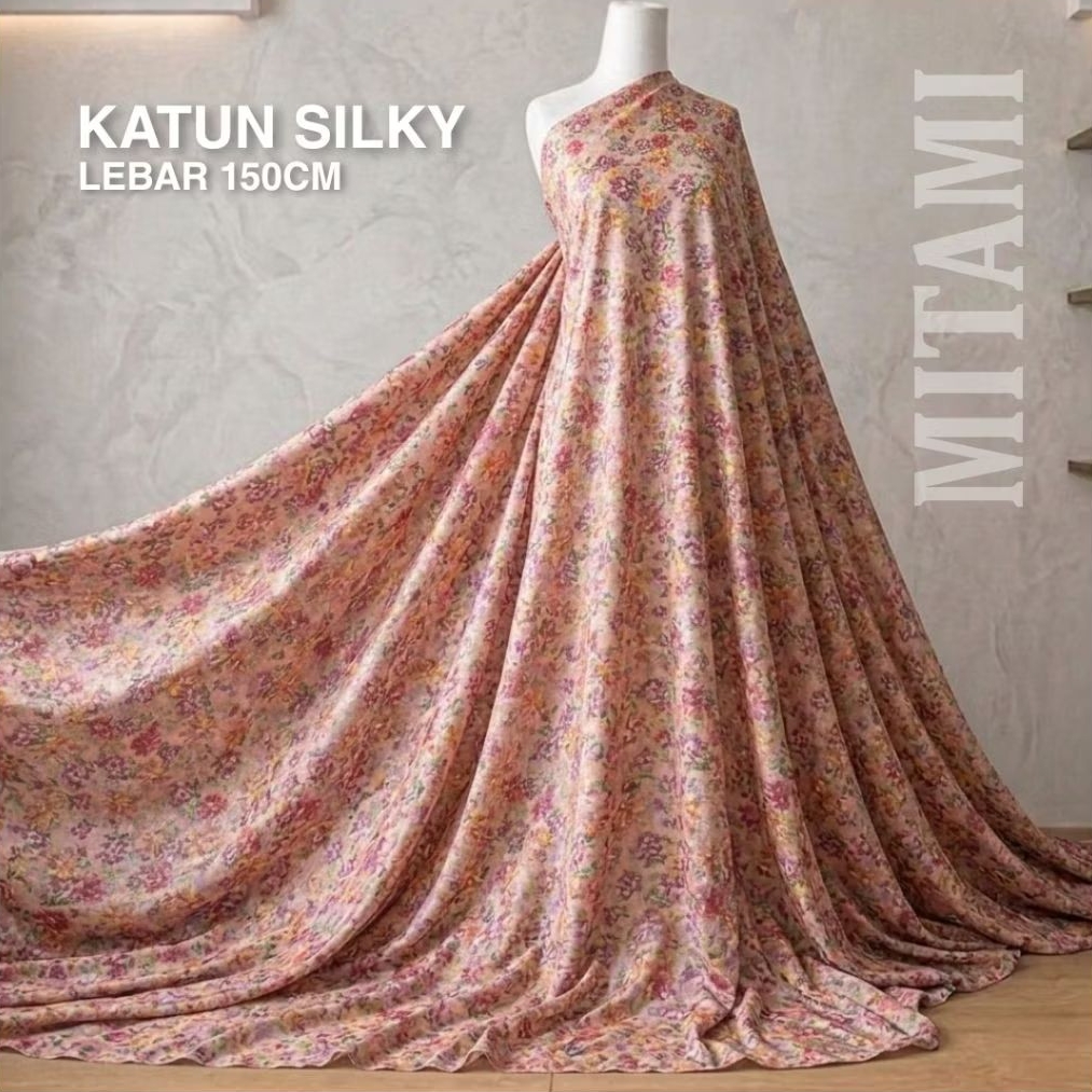 KATUN MITAMI Silky Slub ผ้าคอตตอนลายดอกไม้สวยงาม (ราคาต่อ 0.5)KYT