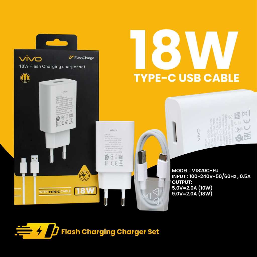 VIVO 18W V1820C TYPE C CHARGER ORIGINAL 100%