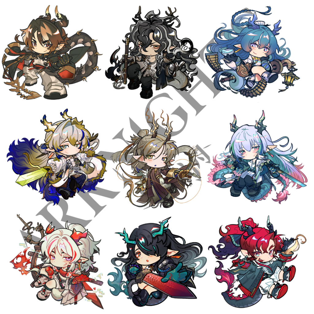 พวงกุญแจ Arknights - Sui Siblings - Chongyue, Wang, Ling, Shu, Ji, Yi, Nian, Dusk, Yu - Arknights Su