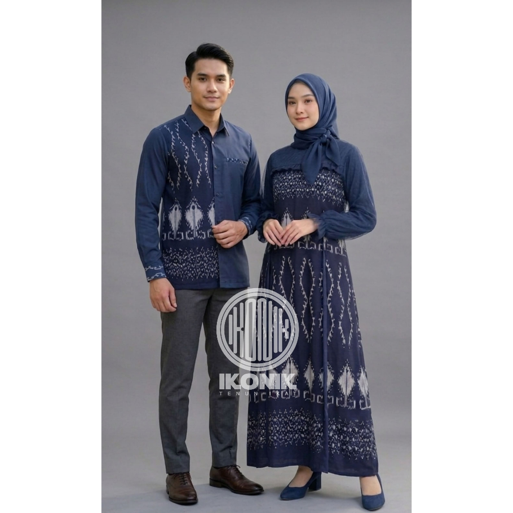 IKONIK COUPLE WOVEN CLOTHES (LUNA NAVY) - COUPLE CLOTHES - WEDDING CLOTHES