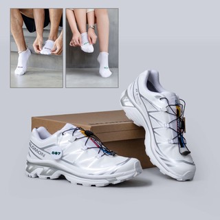 Salomon XT6 Goretex White Silver Dengan Kaos Kaki