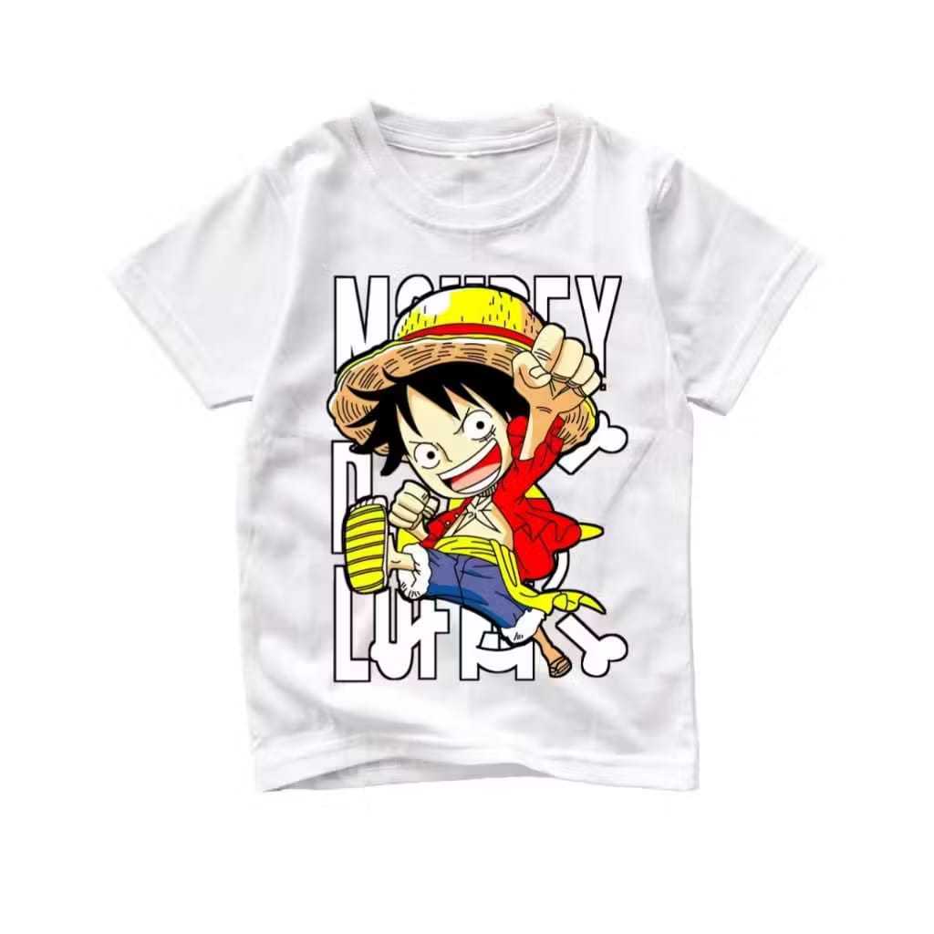 MERAH One Piece Red Luffy Kids T-Shirt – เหมาะสําหรับสไตล์ลําลองและสวมใส่ทุกวัน