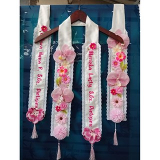 flower sash / selempang bunga / selempang wisuda / graduation / selempang renda | selempang nama renda bunga