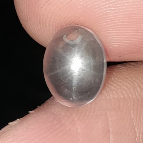 Natural Rose Star Quartz Dim: 9 x 7 x 5mm 2.3Ct Unique Star NTD Oval Cabochon รหัส A624