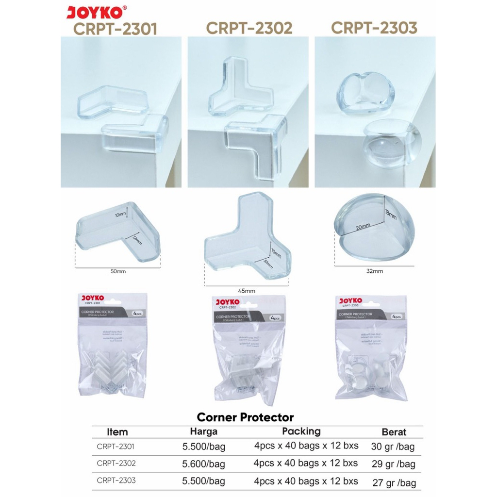 SIKU JOYKO TRANSPARKENT TABLE CORNER PROTECTOR / SILICONE TABLE CORNER ELBOW PROTECTOR / SILICONE TA