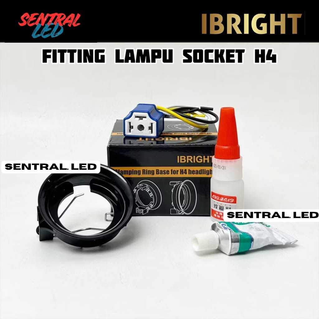 IBRIGHT - ข้อต่อโคมไฟซ็อกเก็ต ABS H4