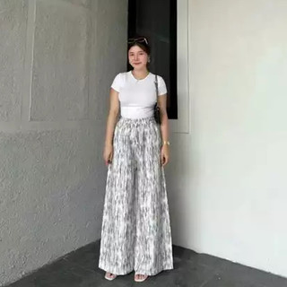 Everyday Pants LINEN -  Celana Panjang Wanita Baggy Kantor Kuliah Motif Garis Kulot Pinstripe New 2026