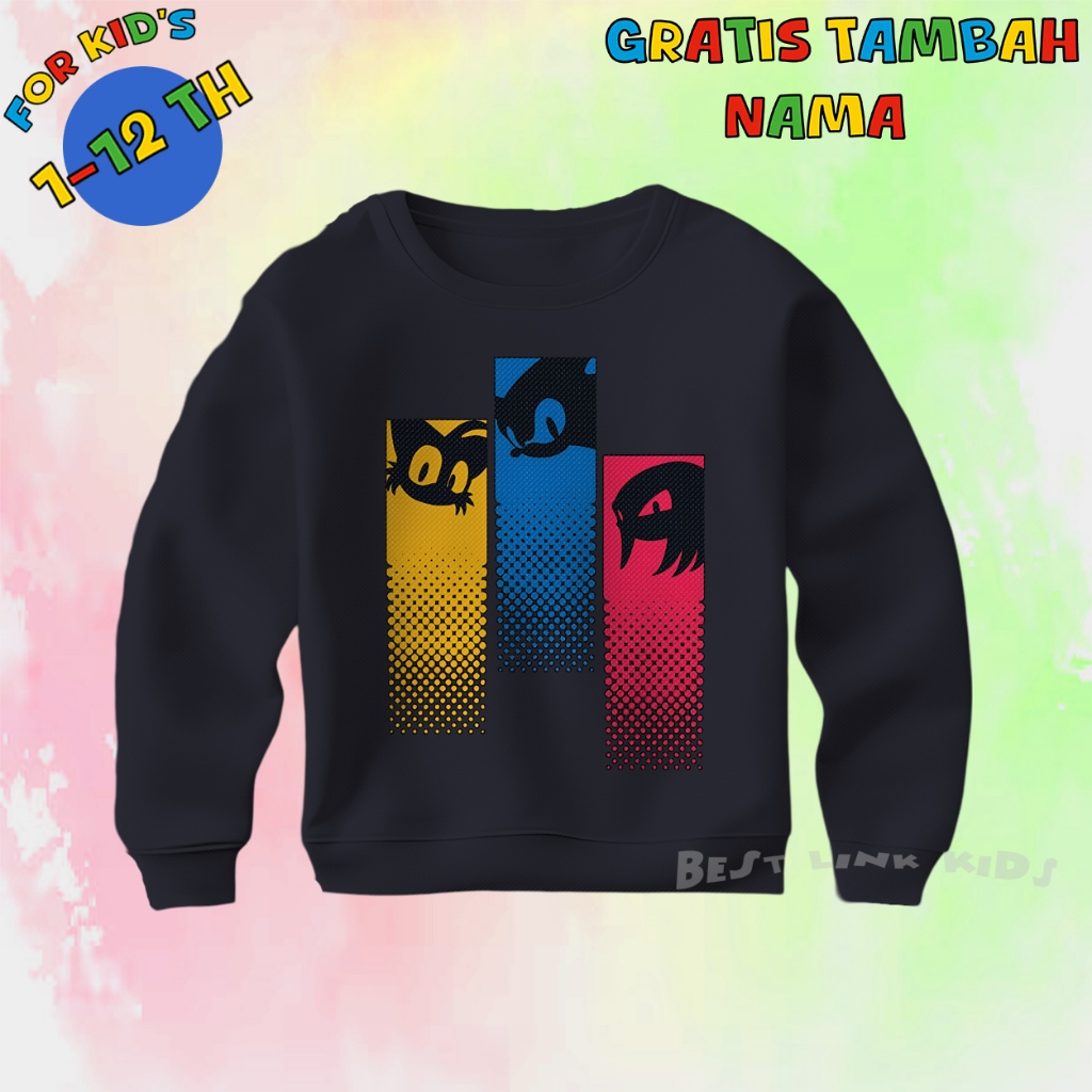 เสื้อสเวตเตอร์เด็ก Sonic Unisex / Kids Crewneck Sonic, Tails, Knuckles Character