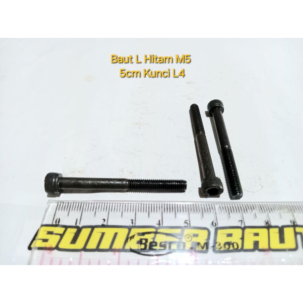 กุญแจ L Bolt m5 5cm L4 สีดํา / เหล็ก