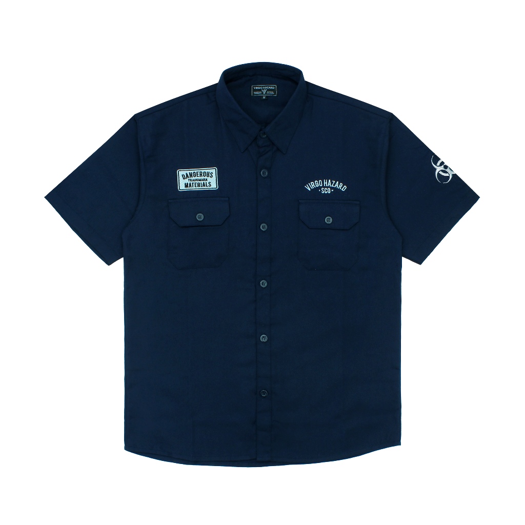 KEMEJA Virgo Hazard SCO Workshirt สีดํา - สีกรมท่า - เสื้อเชิ้ตสีเทา