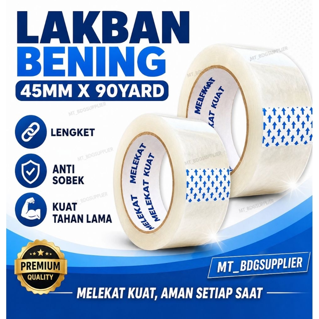 เทปกันกระแทกใส 45MM X 90YARD, STICKY, STRONG, DURABLE, LONG LASTING, BEST QUALITY, CLEAR, TRANSPAREN