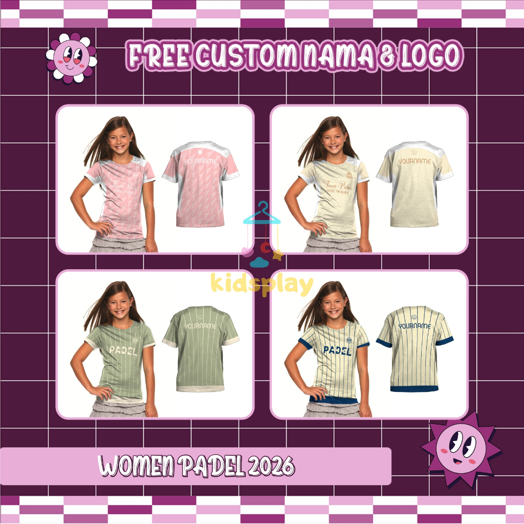 Padel ผู้หญิง 2026 Art 1-4 เทนนิสใหม่ชื่อฟรี Nickname Custom พิมพ์