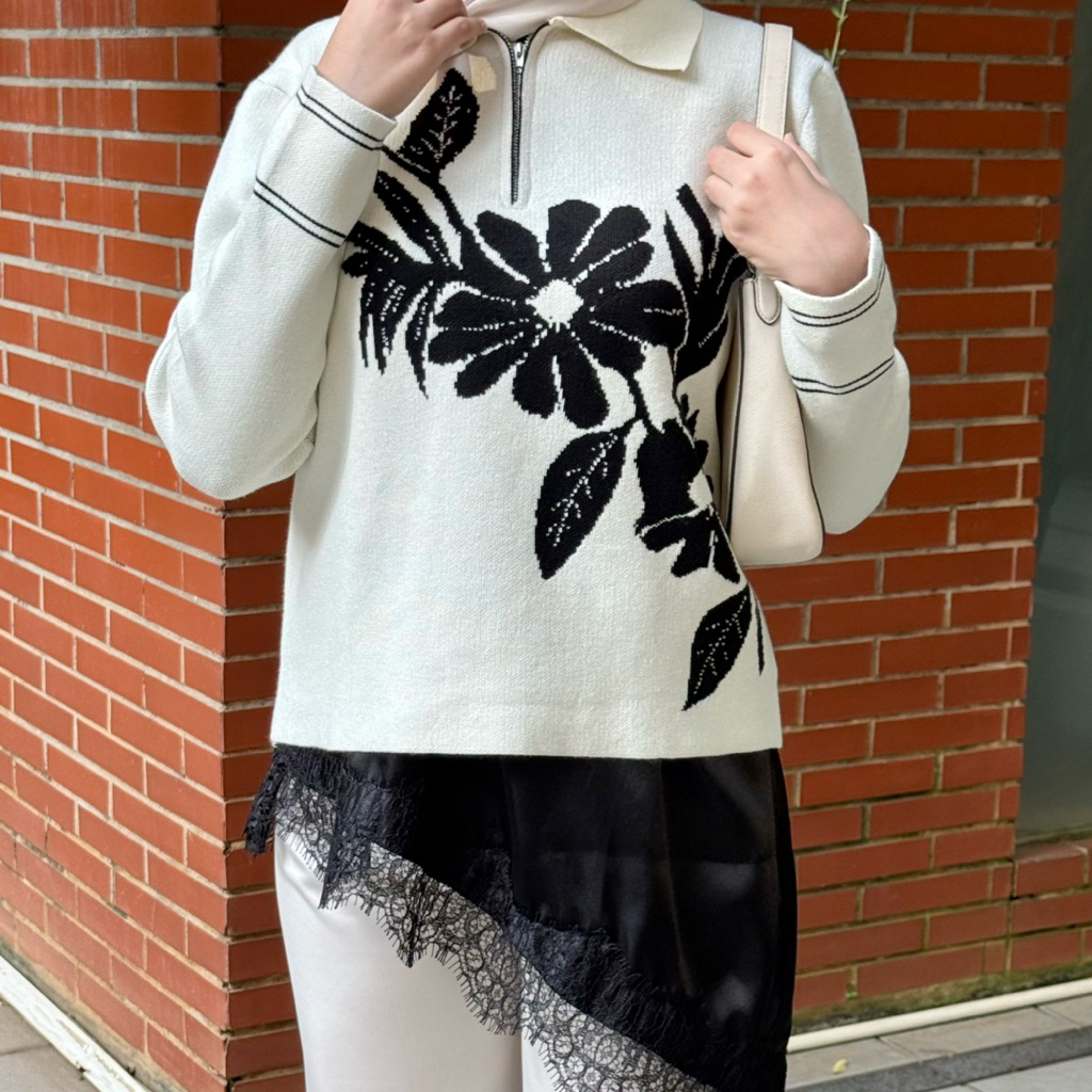 AMAIA ZIP-UP KNIT CARDIGAN