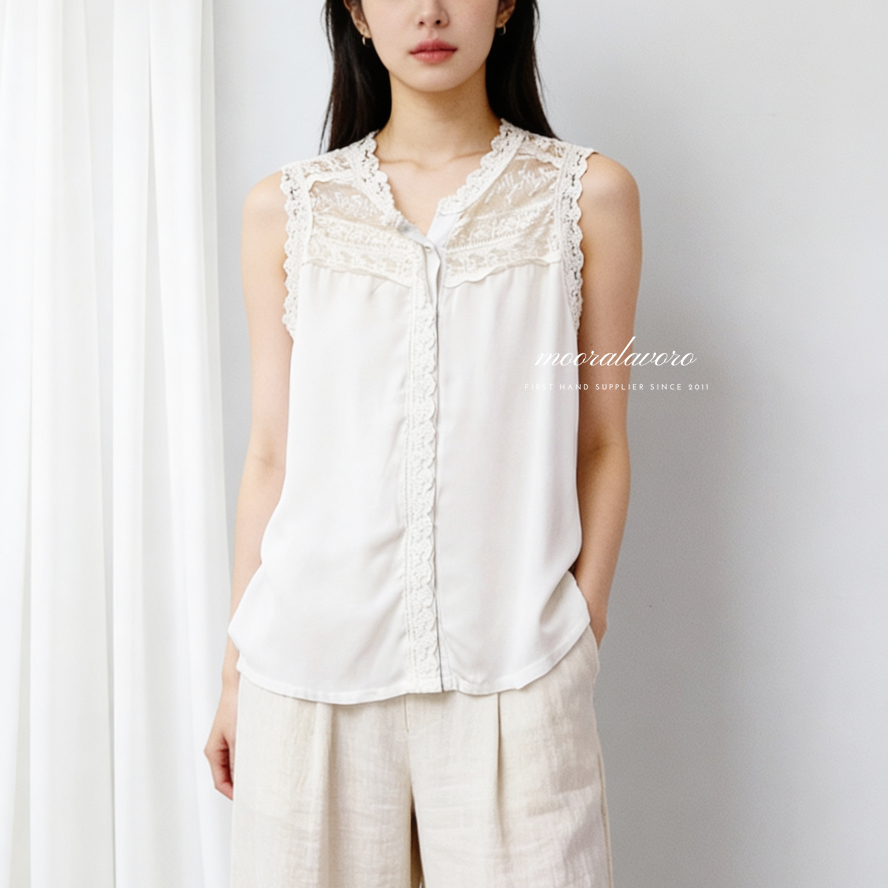 KARINA CLASSY LACE SLEEVELESS TANK SHIRT สไตล์เกาหลี READY BANGKOK PREMIUM COLLECTIONS BANGKOK