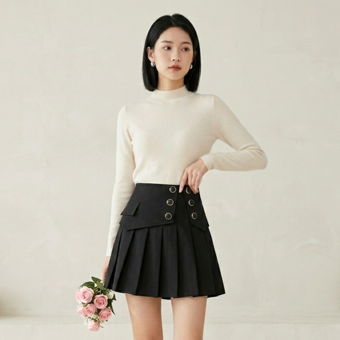 กระโปรงสตรี PANTS 6384 | กระโปรง RAMPLE PANTS | กระโปรงกางเกงทรงสูง