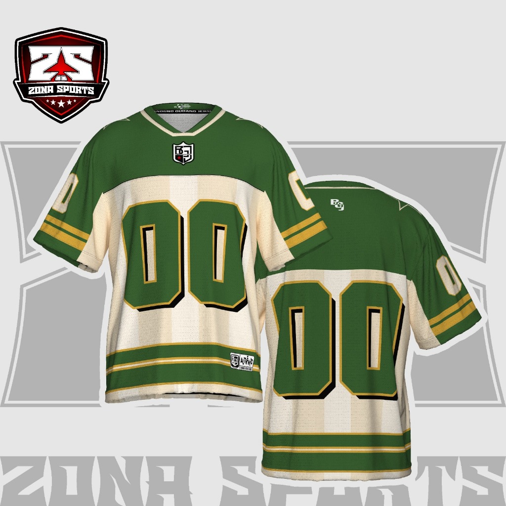 ZONA Jersey Streetwear Oversize Ray แต่งงาน 00 สีเขียว Retro Unisex พิมพ์เต็มเด็กและผู้ใหญ่