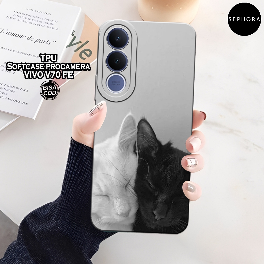 เคส HP ล่าสุด VIVO V70 FE 2026 - เคสแมวแฟชั่น - เคส VIVO V70 FE 2026 Softcase - เคสกล้อง Pro - เคส V