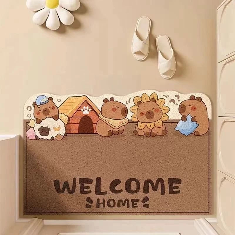 Character Diatomite พรมเช็ดเท้า / พรมเช็ดเท้า Capybara Motif 40x60ซม. เสื่อห้องน้ํา พรมปูพื้นกันลื่น