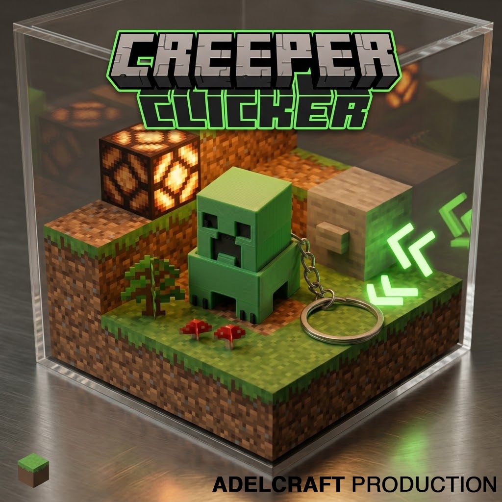 Ktmstore - Minecraft fanart Full Body Creeper Fidget Clicker พวงกุญแจคีย์บอร์ดแบบกลไก ASMR