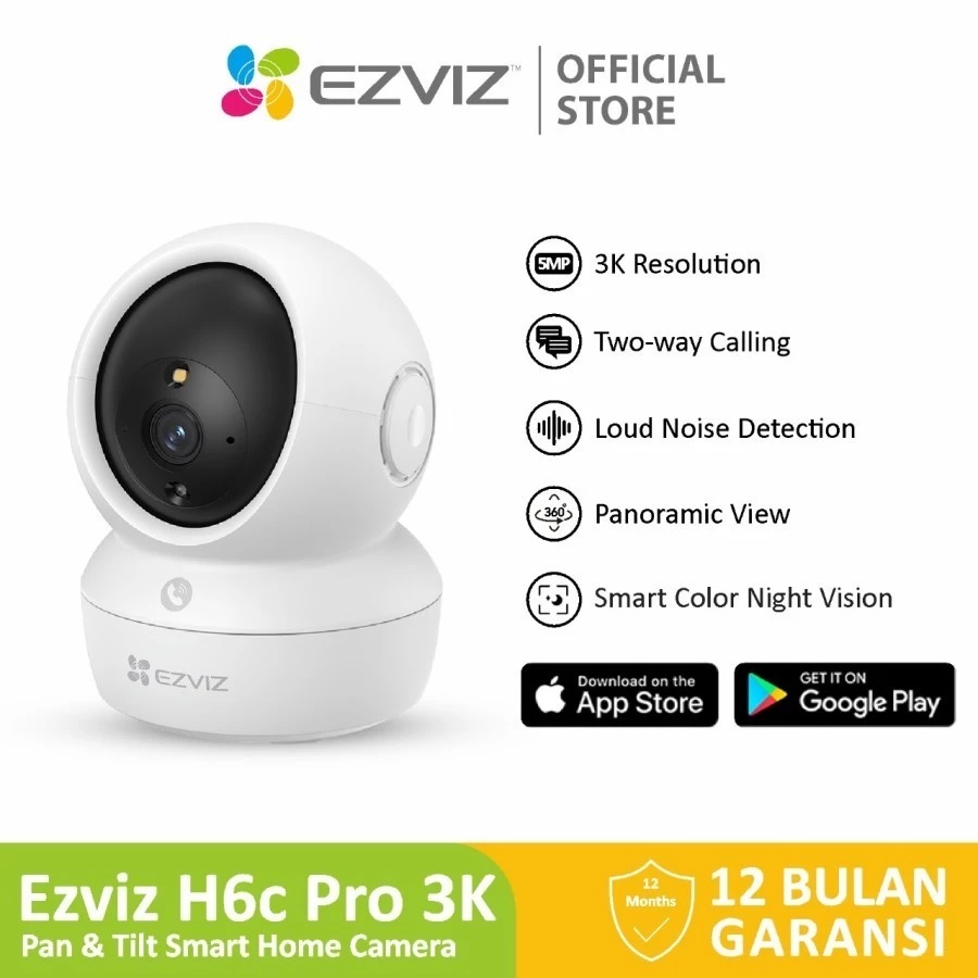 กล้อง IP EZVIZ H6C Pro 3MP ในร่ม Smart Cam การรับประกันอย่างเป็นทางการ
