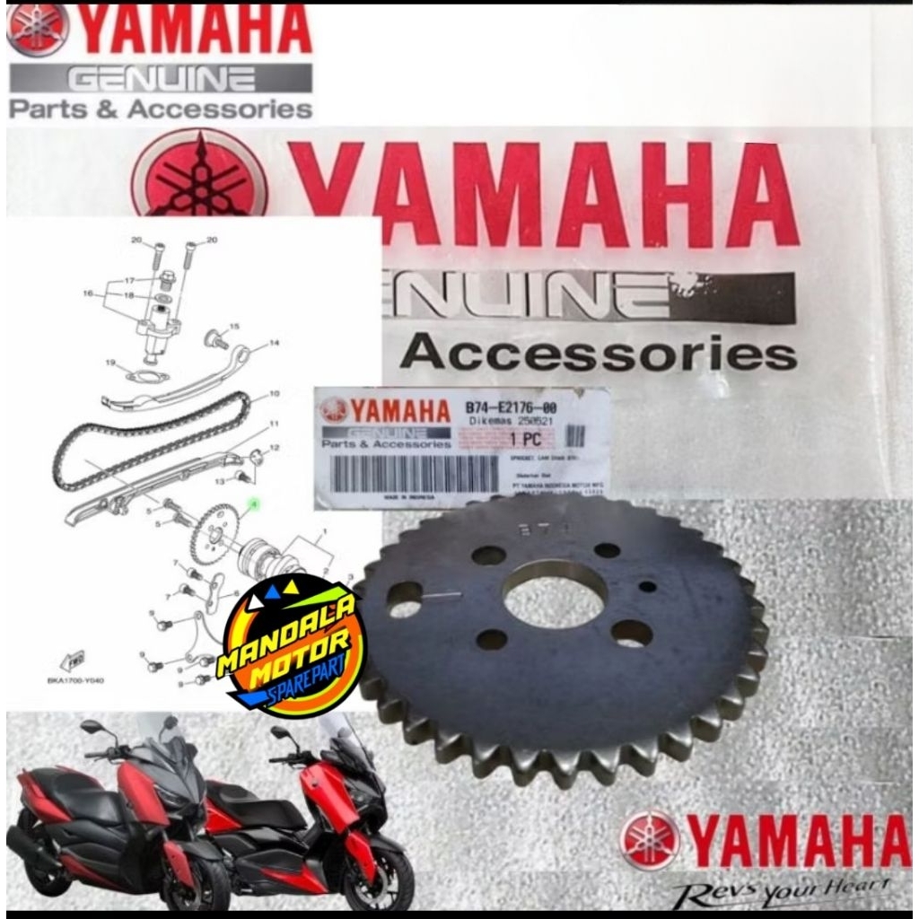 CENTRIC GEAR XMAX 250 เก่าและใหม่ XMAX GEAR KETENG B74-E2176-00 ต้นฉบับ YAMAHA