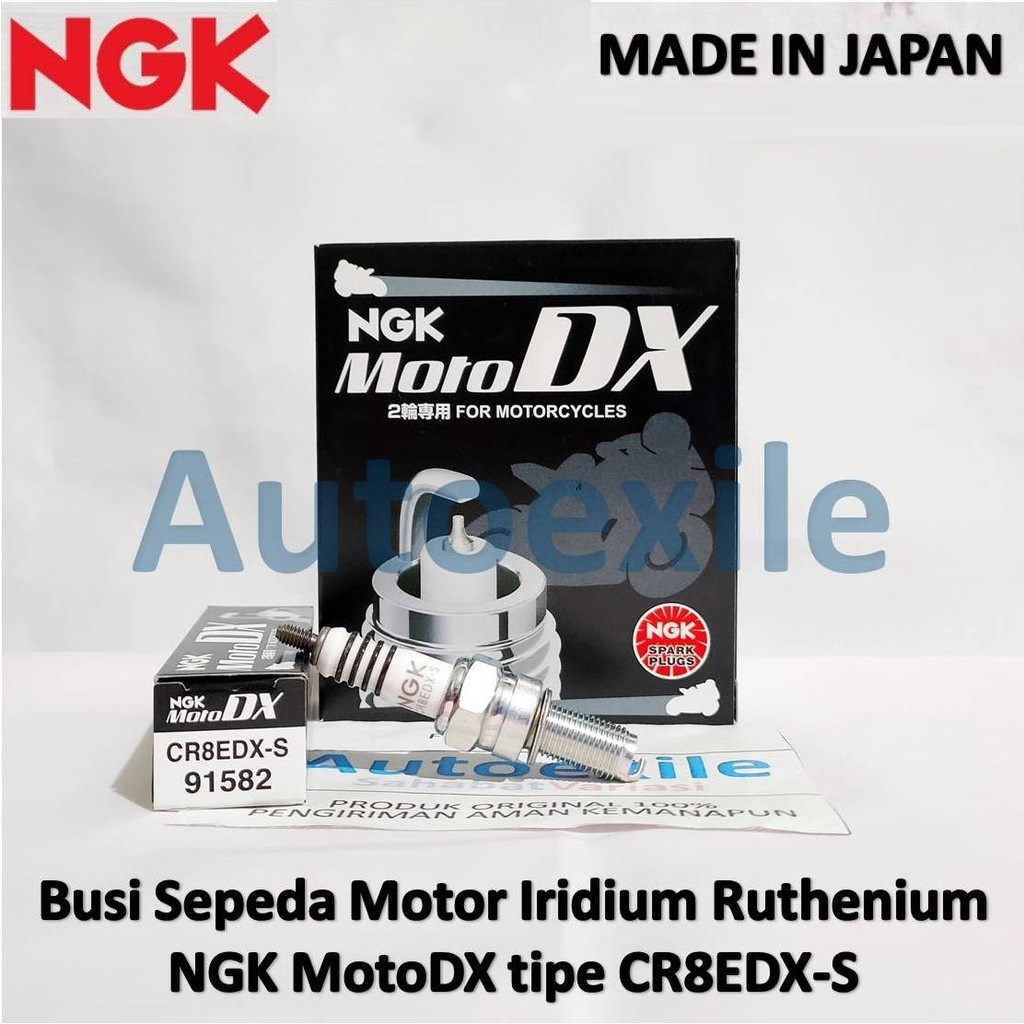 NGK MOTO DX CR8EDX-S Iridium Ruthenaium หัวเทียนรถจักรยานยนต์ MOTODX Vixion Advance Satria Jupiter M