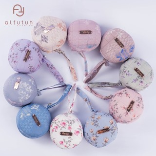 ALFUTUH - Mukena Travelling Mini Pouch Parasut Korea Motif LaserCut Tas Bulat