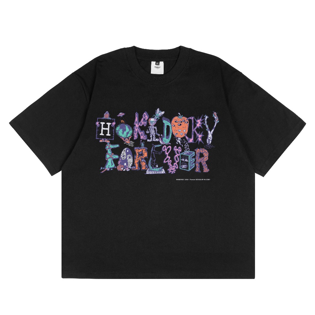 Hokidoky - เสื้อยืด lite สีดํา
