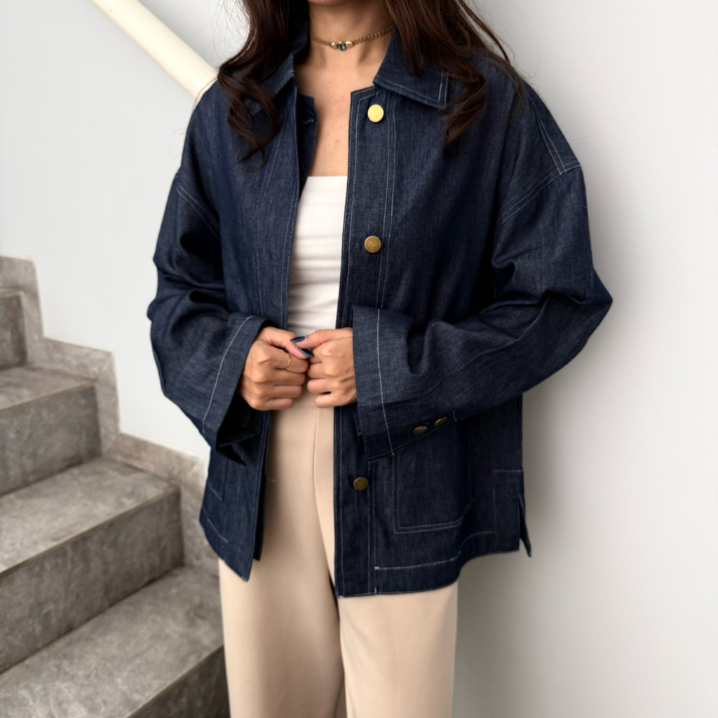 Nabo - Zuzu Outer / Womens Denim Outer / Oversize Outer / Womens Jacket