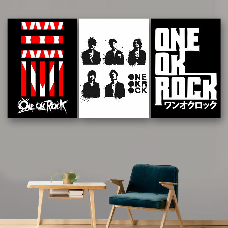KARIMKE โปสเตอร์ไม้ตกแต่งผนัง Band One OK Rock J-Rock Aesthetic Wall Decor ตกแต่งญี่ปุ่น