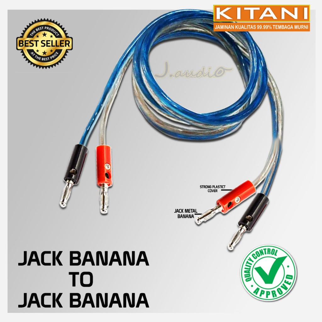 KITANI 2X80 - Kitani 2x Jack Banana ถึง 2x Banana สายสัญญาณเสียงโปร่งใส - WANG