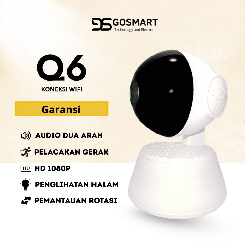 กล้องวงจรปิด V380PRO กล้องวงจรปิด Q6 1080P SPINNING 355° CONNECTOR กล้องกล้องวงจรปิด IP WIFI