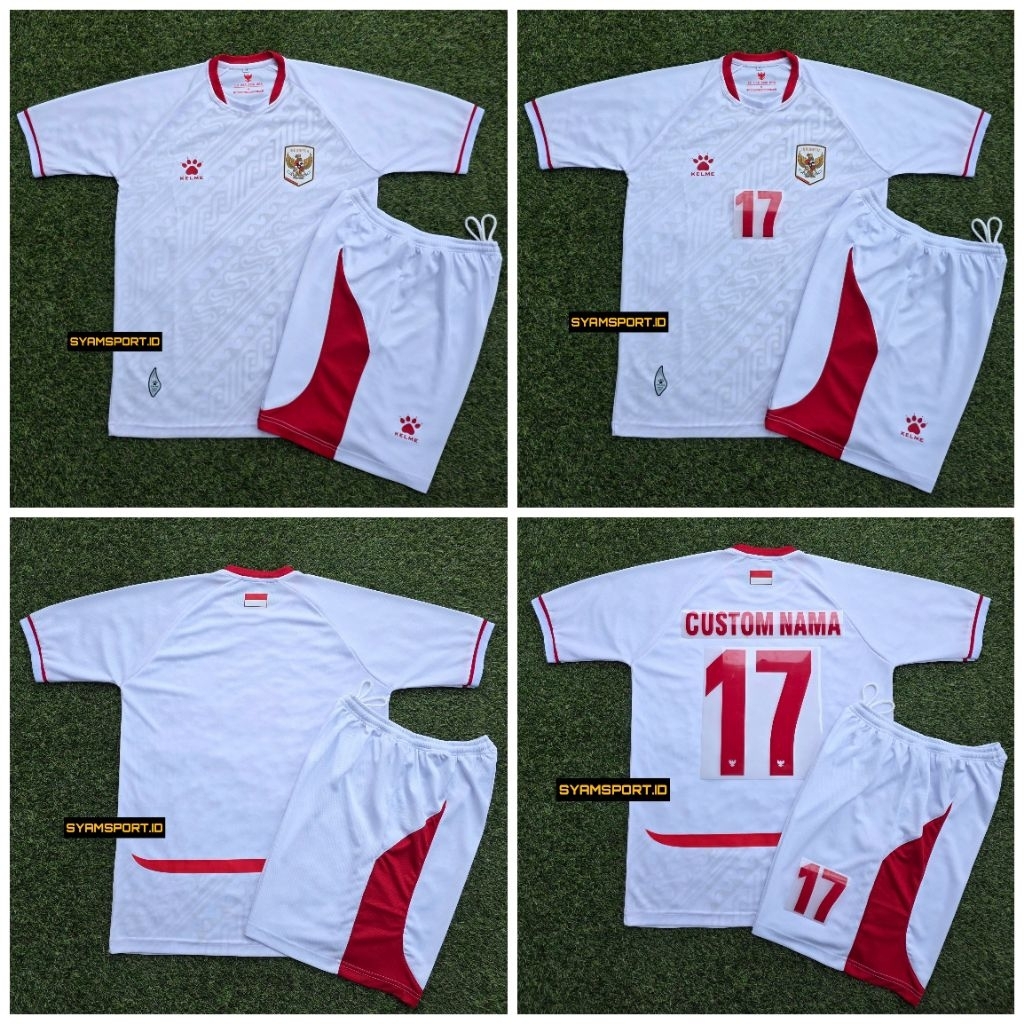 เสื้อทีมชาติอินโดเยือน 2026 เต็มชุด (เสื้อ + กางเกง) รุ่นผู้สนับสนุนฟรีชื่อที่กําหนดเอง | เสื้อเยือนทีมชาติอินโดนีเซีย 2026 ล่าสุด | เสื้อทีมชาติไทยสีขาวล่าสุด