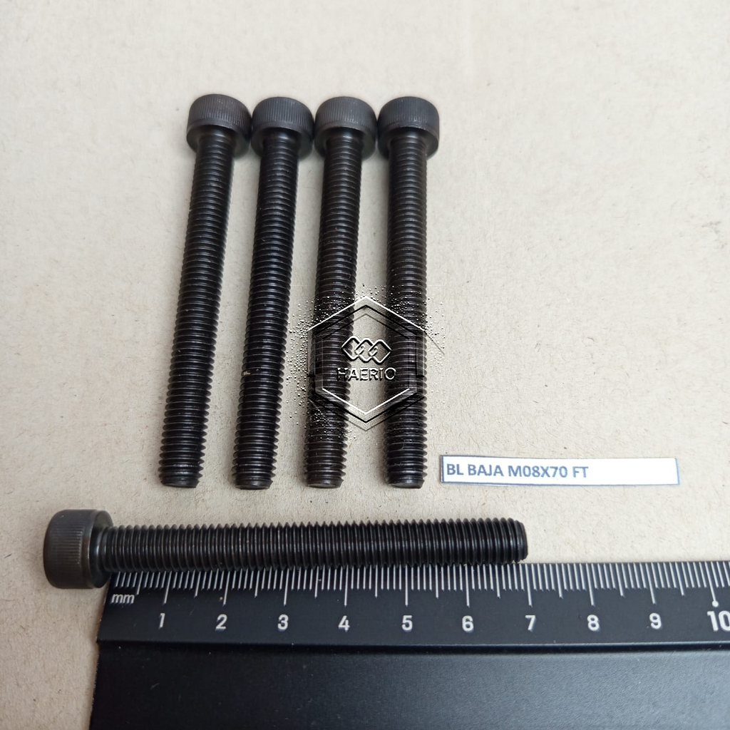 BOLT L M8X70 (7CM) STEEL FULL THREAD 12 BOLT L STEEL M8 X 70 GRADE 12.9 / BOLT L STEEL M8 LENGTH 7 C