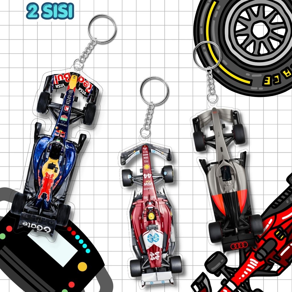 GANTUNGAN F1 พวงกุญแจรถ Formula One 2026 | พวงกุญแจ ฉ1 รถ 2026 อะคริลิค 2 ด้าน