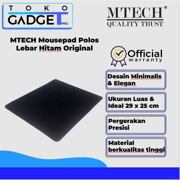 MTECH แผ่นรองเมาส์ธรรมดา Black Wide