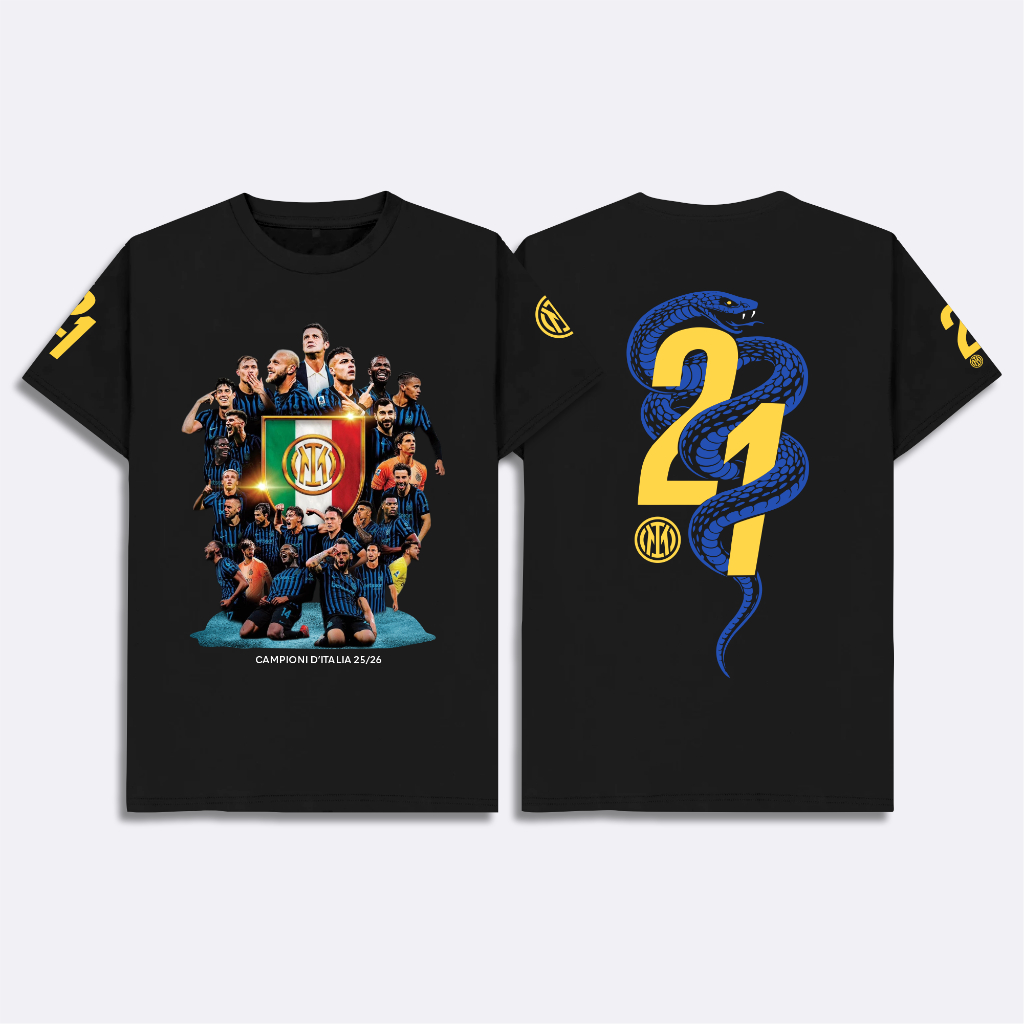 Inter Milan Campioni D Italy 2025 2026 เสื้อยืด Campioni Ditalia Distro เสื้อยืด Inter Milan Champio