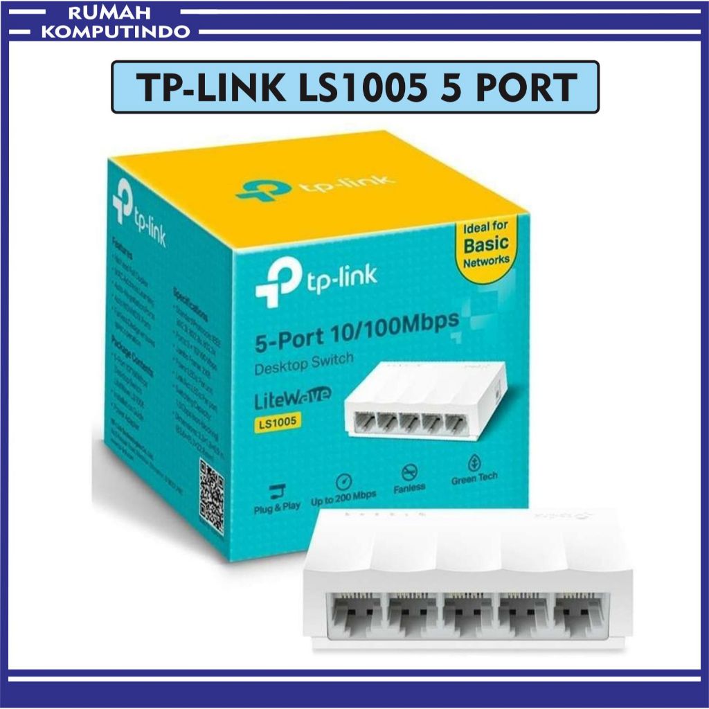 TP-Link LS1005 TPLink 5 Port 10/100Mbps Desktop Switch Hub - LS1005