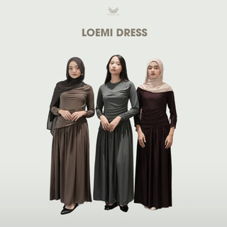 Widodari - Loemi Dress Kondangan Ruffle Elegan ( Long Dress Jersey Airtech Premium )