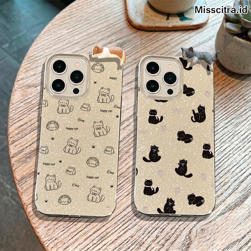KITTEN PATTERN กรณี GLITTER BLINK STARDUST สําหรับ INFINIX SMART 5 8 9 10 + HOT 9 10 11 PLAY 12i 30i