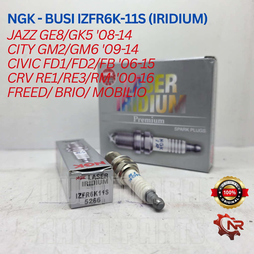 [1 ชิ้น] NGK IZFR6K-11S (IRIDIUM) - Jazz/City/ Civic/ CRV/ Freed/ Brio/ Mobilio NGK ORIGINAL Spark P