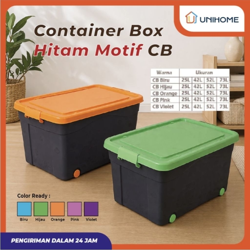 UNIHOME CONTAINER BOX CB-BLACK MOTIF 42L/52L/73L