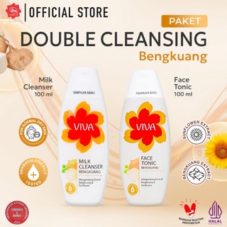 [PROMO] Paket_Double_Cleansing_Bengkuang - Viva Milk Cleanser & Face Tonic Bengkuang (100 ml & 200 ml)