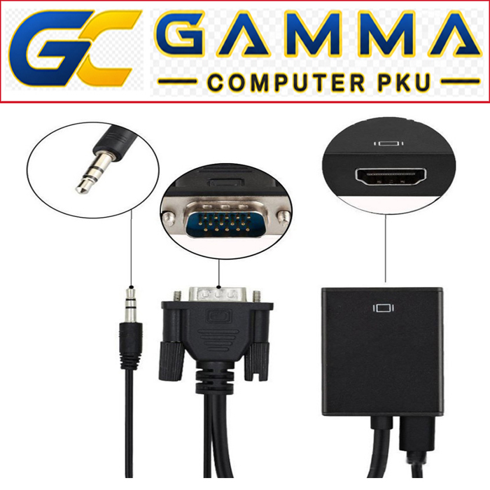 ตัวแปลง VGA เป็น HDMI พร้อมตัวแปลงเสียง / VGA ชายกับหญิง HDMI / อะแดปเตอร์ HDTV VGA