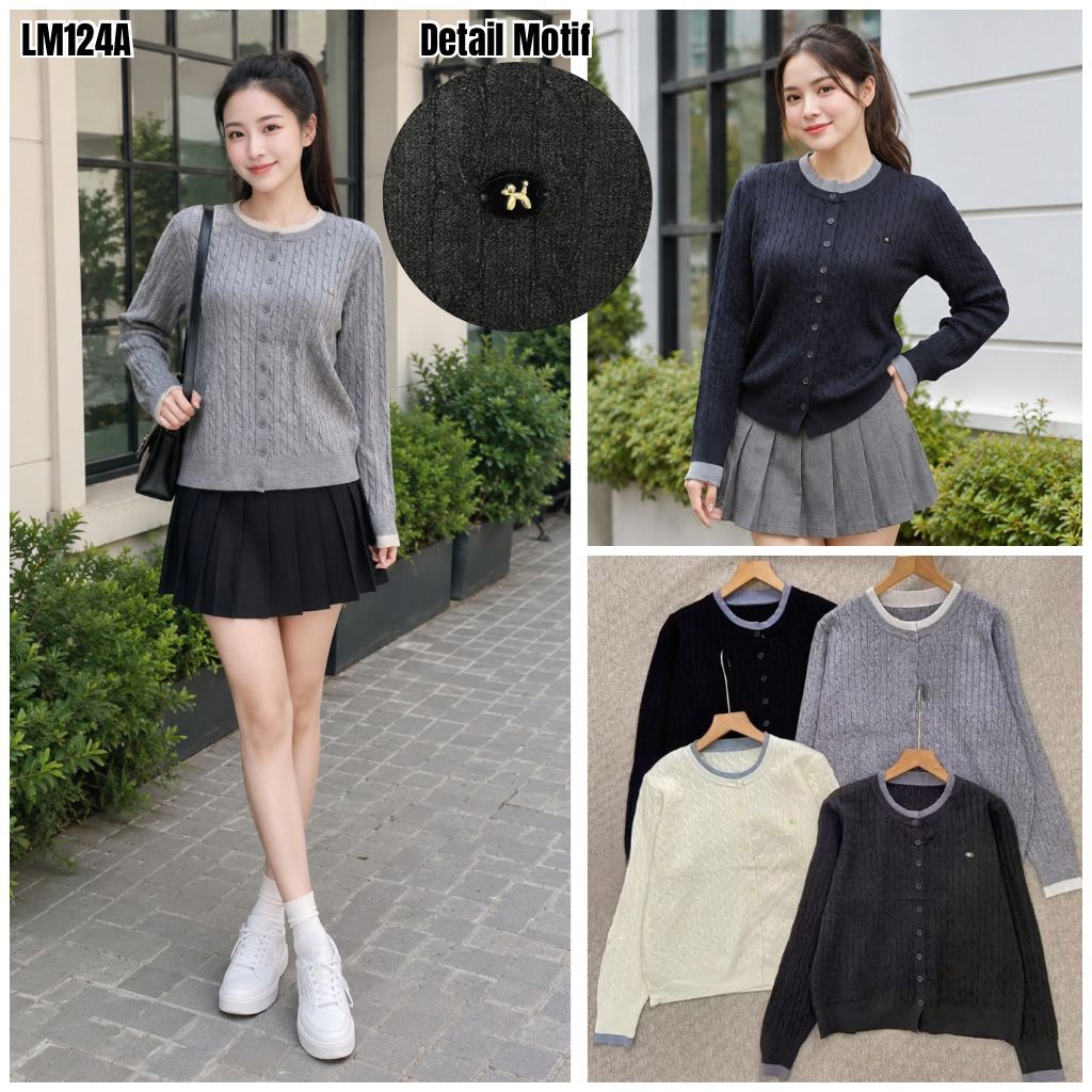 HAPPY SHOP - CARDIGAN WOMENS TOP LM124A 124 ใหม่ล่าสุด PREMIUM KNIT, FASHIONABLE, VERY BEAUTIFUL